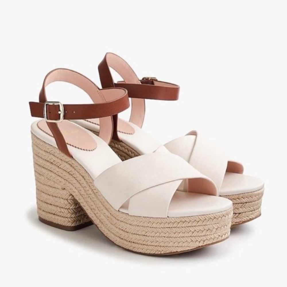 J. Crew Platform Espadrille Sandal Wedges Heels